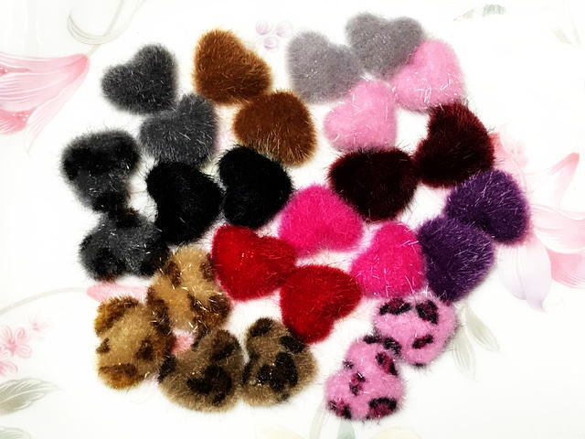 約17x14mm モコモコハート mix26個