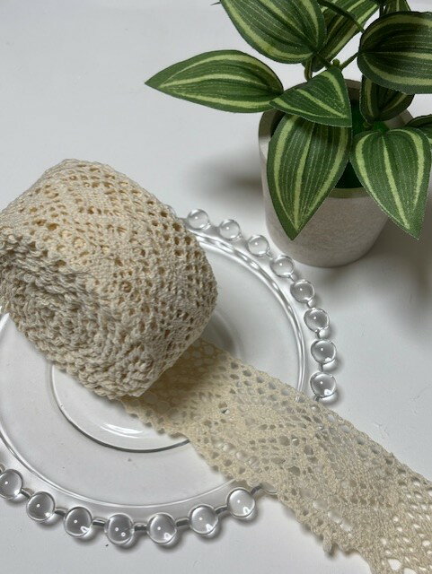 綿レースリボン 約44mm幅 約4.5～5メートルまとめ売り