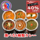 【クーポン利用で40％OFF】【お買い物マラソン期間限定】【送料無料】12種から選べる インドカレー6食 家族　非常食　ご当地　健康　スパイス　インドカレー　簡単調理　子供　自宅　本格　湯煎　痩身　母の日　父の日　お中元　ギフト