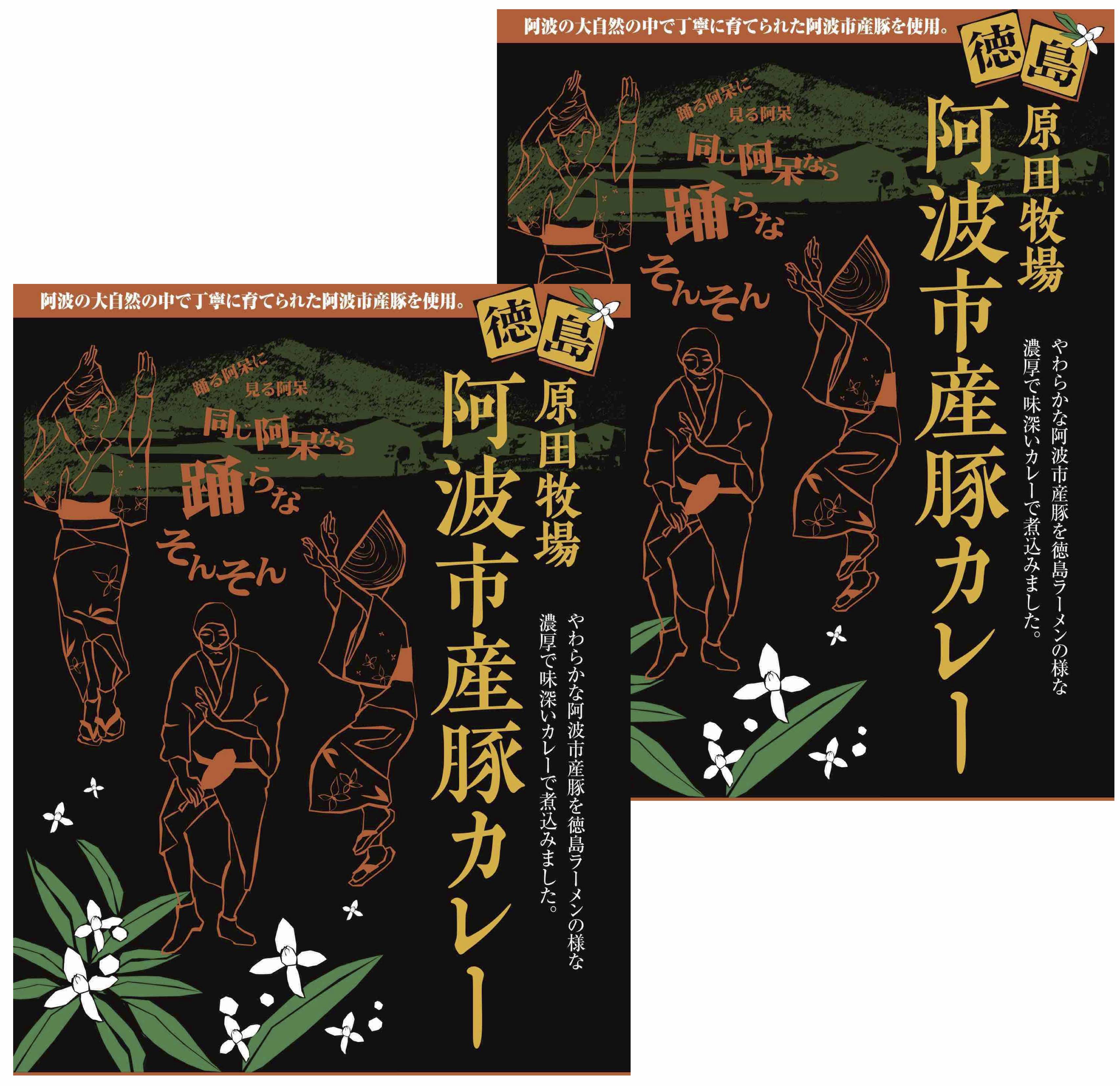 【ポスト投函送料無料】徳島 ご当地カレー 原田牧場 阿波市産豚カレー 200g 2食お試しセット