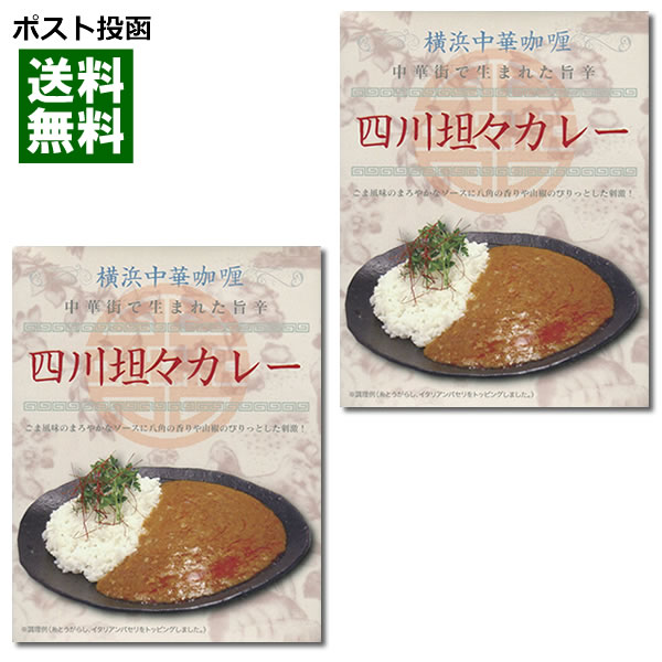 【ポスト投函送料無料】横浜中華カレー　四川担々カレー 200g×2食お試しセット