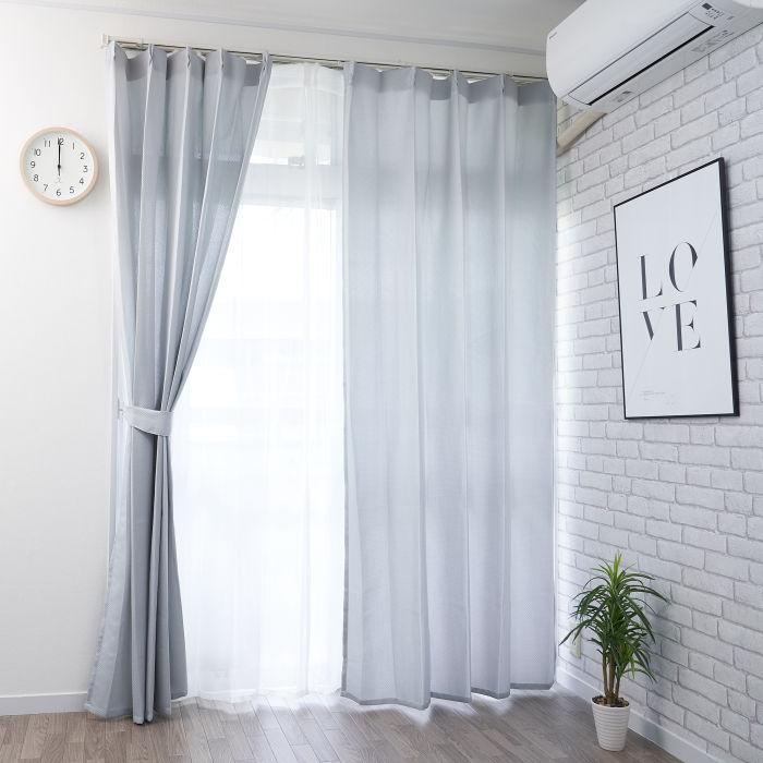 楽天市場】カーテン 180 190（カラーグレー）（カーテン