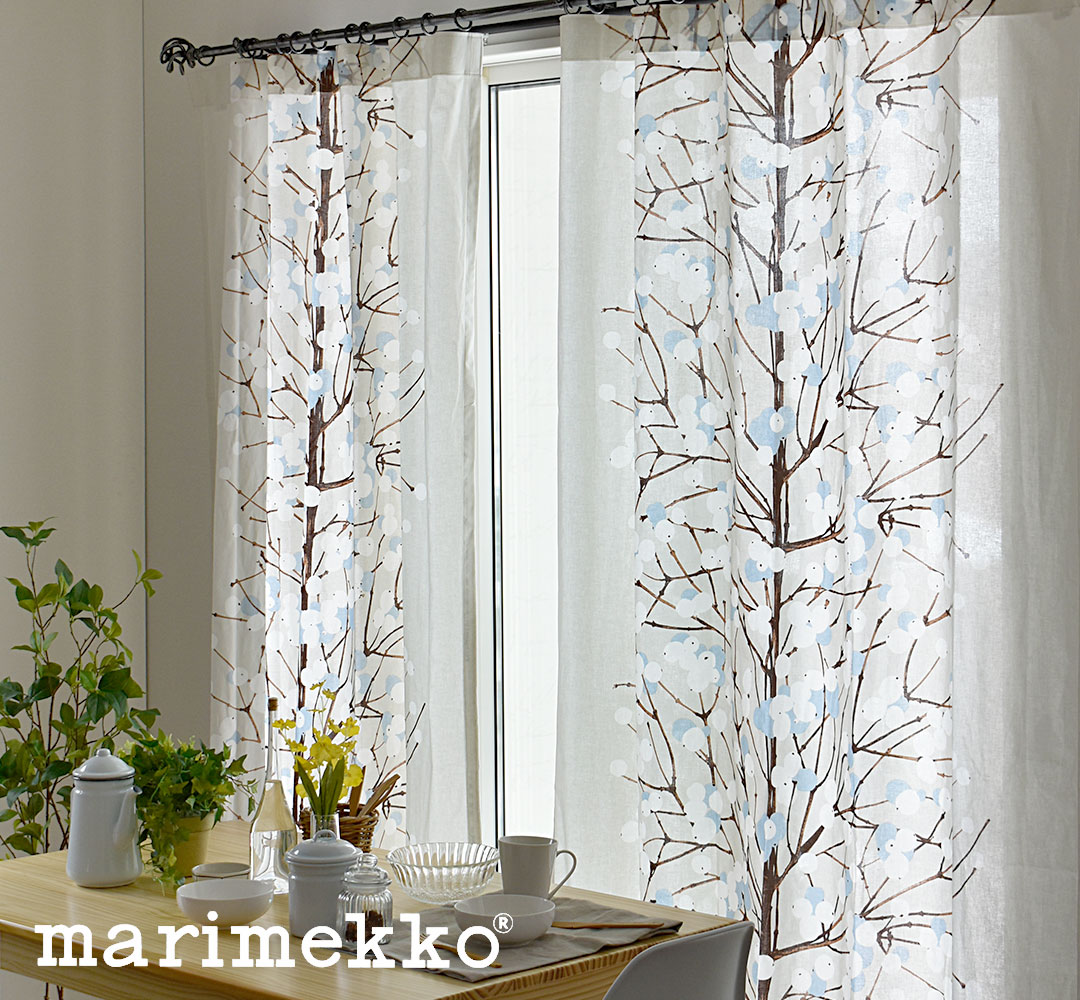 シェードカーテン ローマンシェード オーダー マリメッコ marimekko ルミマルヤ グレー 北欧 小窓 腰窓 おしゃれ かわいい 柄 花柄 綿 コットン