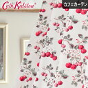 カフェカーテン キャスキッドソン チェリースプリグ レッド オーダーカーテン 英国カーテン cathkidston エレガント おしゃれ かわいい 花柄 果物 アンティーク イギリス 綿100％ 小窓 ポール通し つっぱり棒