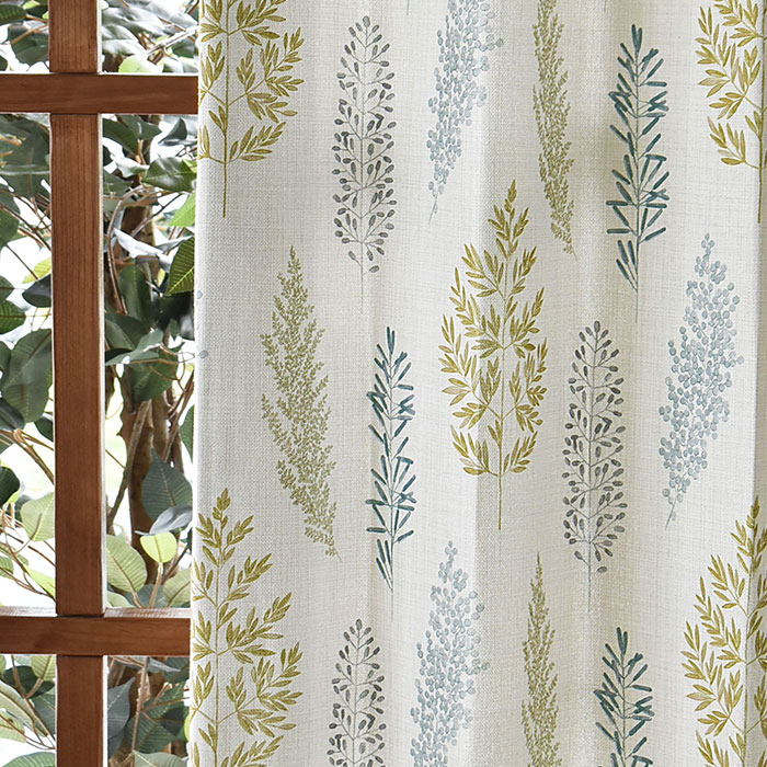 【4000円OFFクーポン配布】北欧カーテン トゥーリ 北欧風 オーダー 洗濯 カジュアル かわいい 木 葉っ..