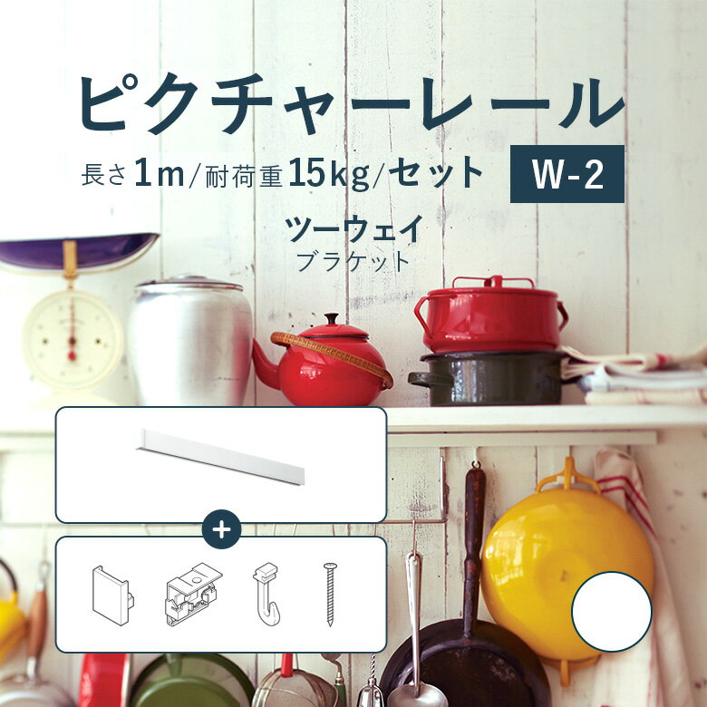 ピクチャーレール TOSO 《W-2 ツーウェイブラケットタイプ》 セット 1m 耐荷重 15kg 