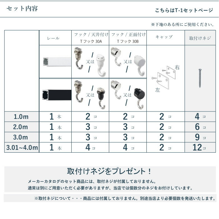 ピクチャーレール TOSO 《T-1》 セット 3.01〜4m 耐荷重 30kg ホワイト ブラック 規格サイズ 天井付・正面付 後付け Tシリーズ / ピクチャー レール 取り付け 壁掛け 絵画 写真 ギャラリー 施設 展示会 写真展 おしゃれ トーソー