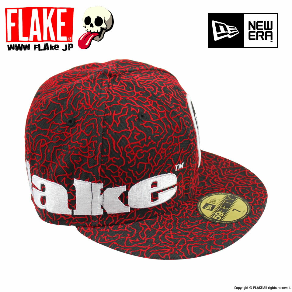 【FLAKE｜50%OFF】フレイク FLAKE × NEW ERA 59FIFTY Black Red Elephant Print キャップ 帽子 男の子 女の子 ユニセックス 子供 キッズ ダンス 子供服 0084012 黒 ブラック 赤 レッド SALE セール 半額 スカル ドクロ 刺繍 ニューエラ