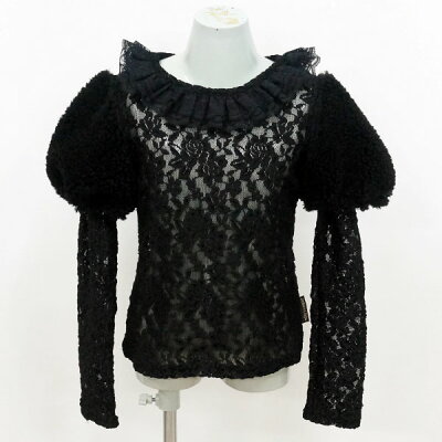 乐天商城 - 【BANANACHIPS｜60%OFF】バナナチップス 起毛レーストップス 子供服 キッズ トップス 黒 バルーンスリーブ パフスリーブ 女児 120cm 女の子 バナチ 長袖 セール SALE 半額以下