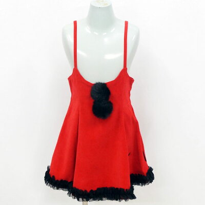 【BANANACHIPS｜60%OFF】バナナチップス ポンポンフレアスカート 子供服 キッズ ボトムス 吊りスカート サロペットスカート 女児 120cm 女の子 バナチ 赤 セール SALE 半額以下