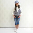 【Giggle 50%OFF SALE】ギグル 長袖切替トレーナー グレー オレンジ 子供服 キッズ ユニセックス トップス 90 100 110 120 130 クスクスオリジナルブランド 綿100%