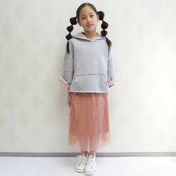 【Giggle 50%OFF SALE】ギグル カットオフフードトレーナー ピンク ブルー パーカー 子供服 キッズ ユニセックス トップス 90 100 110 120 130 クスクスオリジナルブランド 綿100%