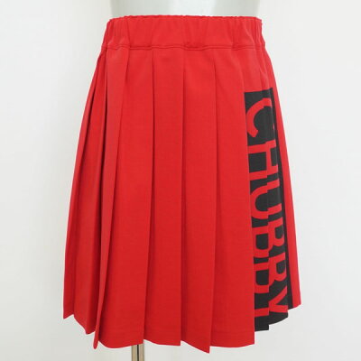【CHUBBYGANG｜60%OFF】チャビーギャング ボックスロゴプリーツスカート ボトムス キッズ 子供服 女の子 06353236 120cm ちびギャル セール SALE 半額以下 スポーティ 赤 レッド 日本製