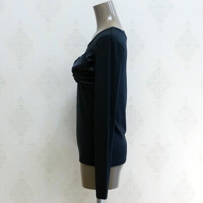 【CHUBBYGANG｜60%OFF】チャビーギャング サテンリボンデザインロングTシャツ 長袖 トップス 黒 ブラック キッズ 子供服 女の子 05340232 150cm 幼児 ちびギャル セール SALE 半額以下 日本製 2