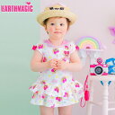 【50%OFF】EARTHMAGIC BABY【正規取扱店】アースマジックベビー 2022春夏 カラフルミニハートマフィー総柄 セーラーワンピース風ロンパース 白 ピンク 70 80cm ベビー 赤ちゃん 女の子 乳児 出産祝い ベビーギフト 6ヶ月 1歳