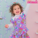 EARTHMAGIC【正規取扱店】アースマジック Cafe総柄ハイネック長袖Tシャツ レイヤード ペールピンク ラベンダー マフィー 女児 女の子 子供服 ベビ...