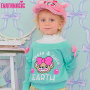 EARTHMAGIC【正規取扱店】アースマジック テレコTレイヤード風裏毛トレーナー 白 ペールピンク グリーン マフィー 女児 女の子 子供服 ベビー服 ベビー 赤ちゃん 女児 女の子 乳児 出産祝い ベビーギフト ボトムス アースマジックベビー トップス 80cm 90cm 【50%OFF】