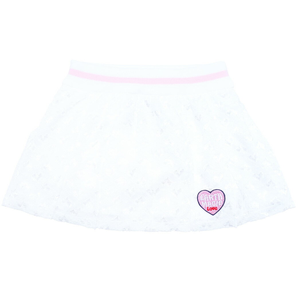 EARTHMAGIC【正規取扱店】アースマジック ハートレースプリーツスカート シロ ペールピンク 女児 女の子 子供服 キッズ ボトムス 白 ホワイト 100-140cm【50%OFF】 2