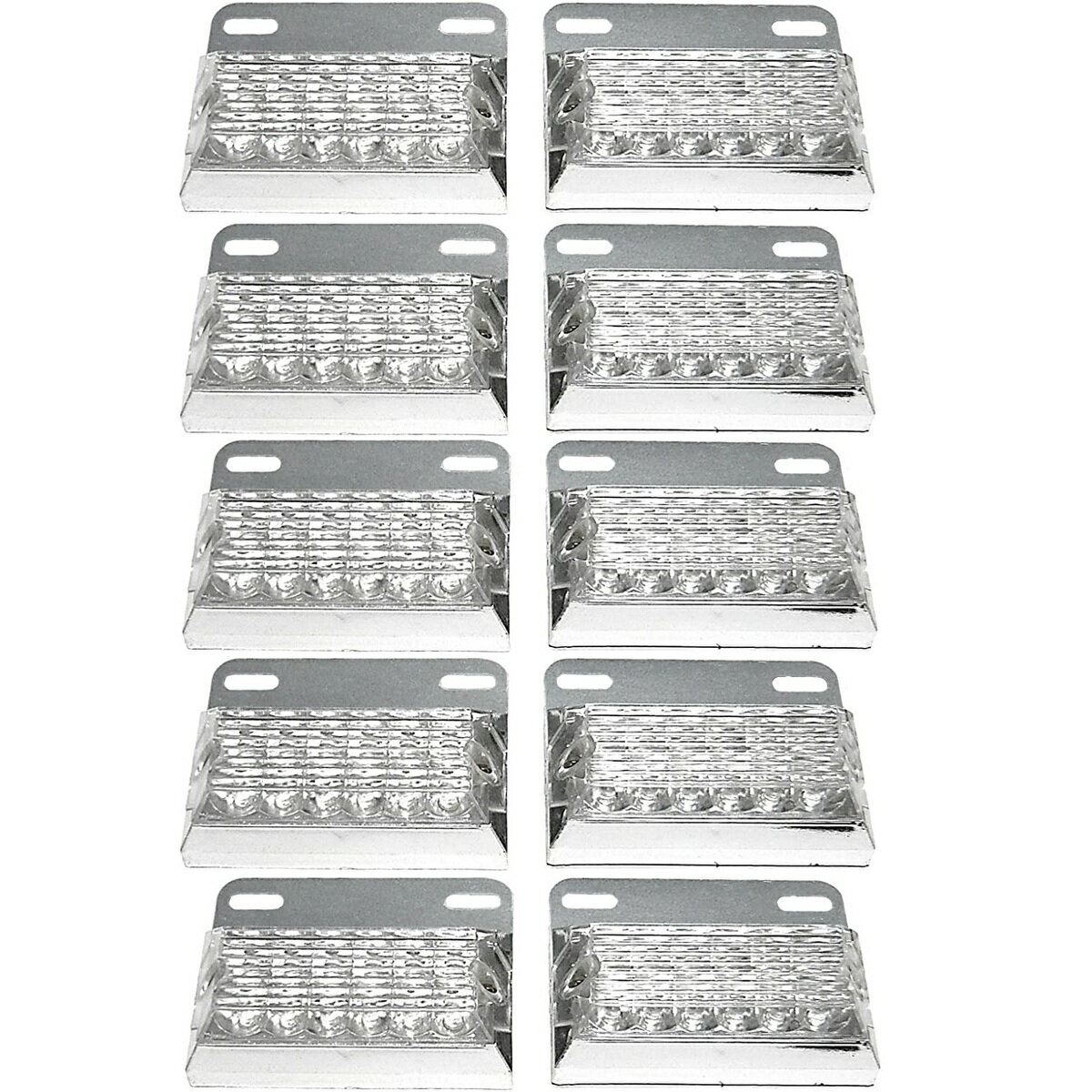 Rakuten - トラック用 サイド マーカー 角型 12 LED 24V 用 標識 ランプ 汎用 10個 セット ホワイト