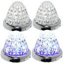 24V トラック用 LED マーカーランプ サイド マーカー 8面クリスタルカット仕様 16LED メッキリング 汎用 4個 セット パープル 特注色