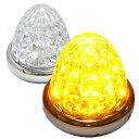 24V トラック用 LED マーカーランプ サイド マーカー 8面クリスタルカット仕様 16LED 汎用 2個 セット ブルー / イエロー / レッド / ホワイト / アンバー 各色 (アンバー)