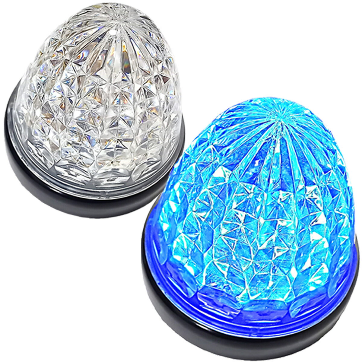 Cu 24V トラック用 LED マーカーランプ サイドマーカー 標識 クリスタルカット仕様 16LED 汎用 2個セッ..