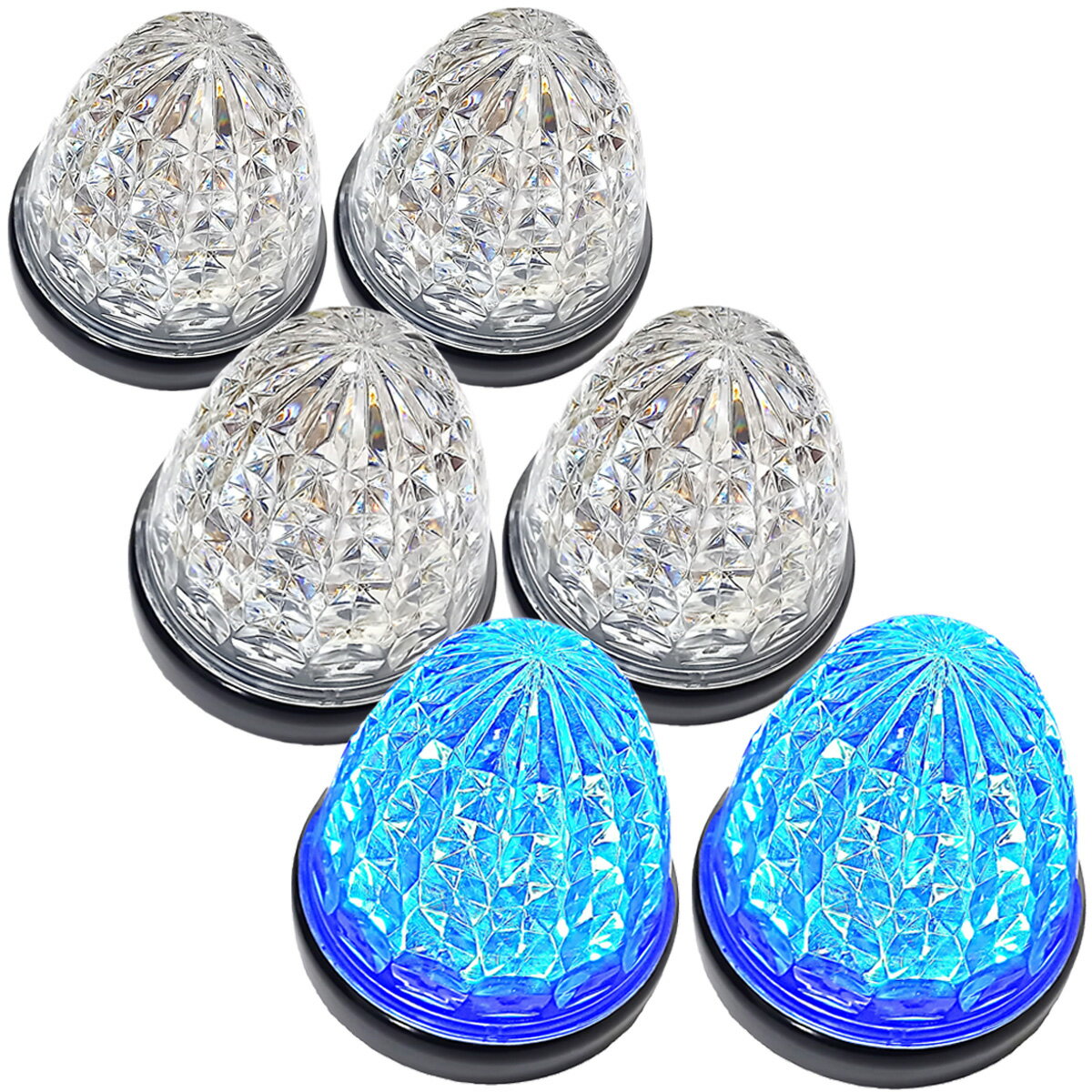 Cu 24V トラック用 LED マーカーランプ サイドマーカー 標識 クリスタルカット仕様 16LED 汎用 6個セッ..