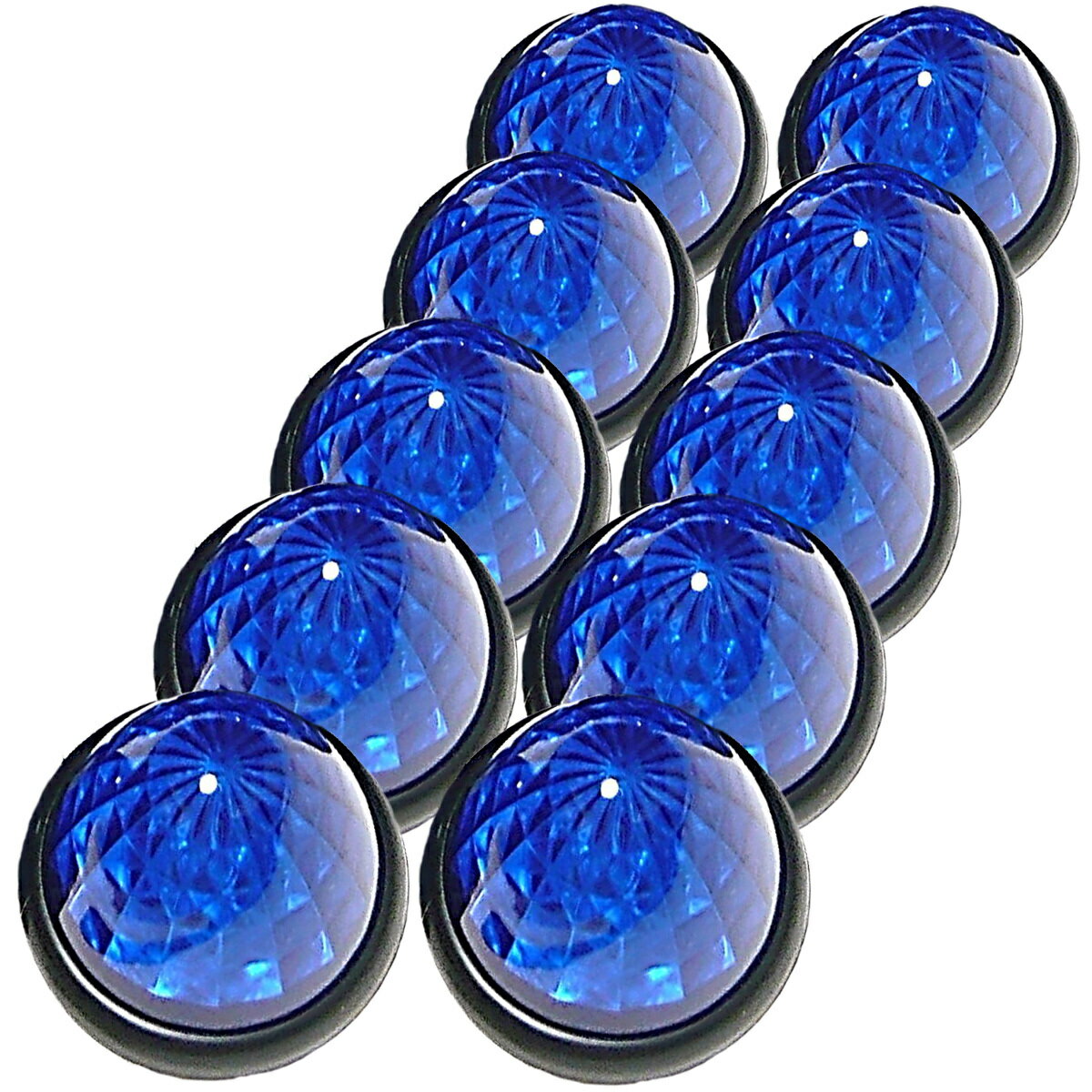 送料無料 トラック用 マーカーランプ サイド マーカー 16LED 24V用 標識 ランプ 汎用 10個 セット ブルーレンズ その1