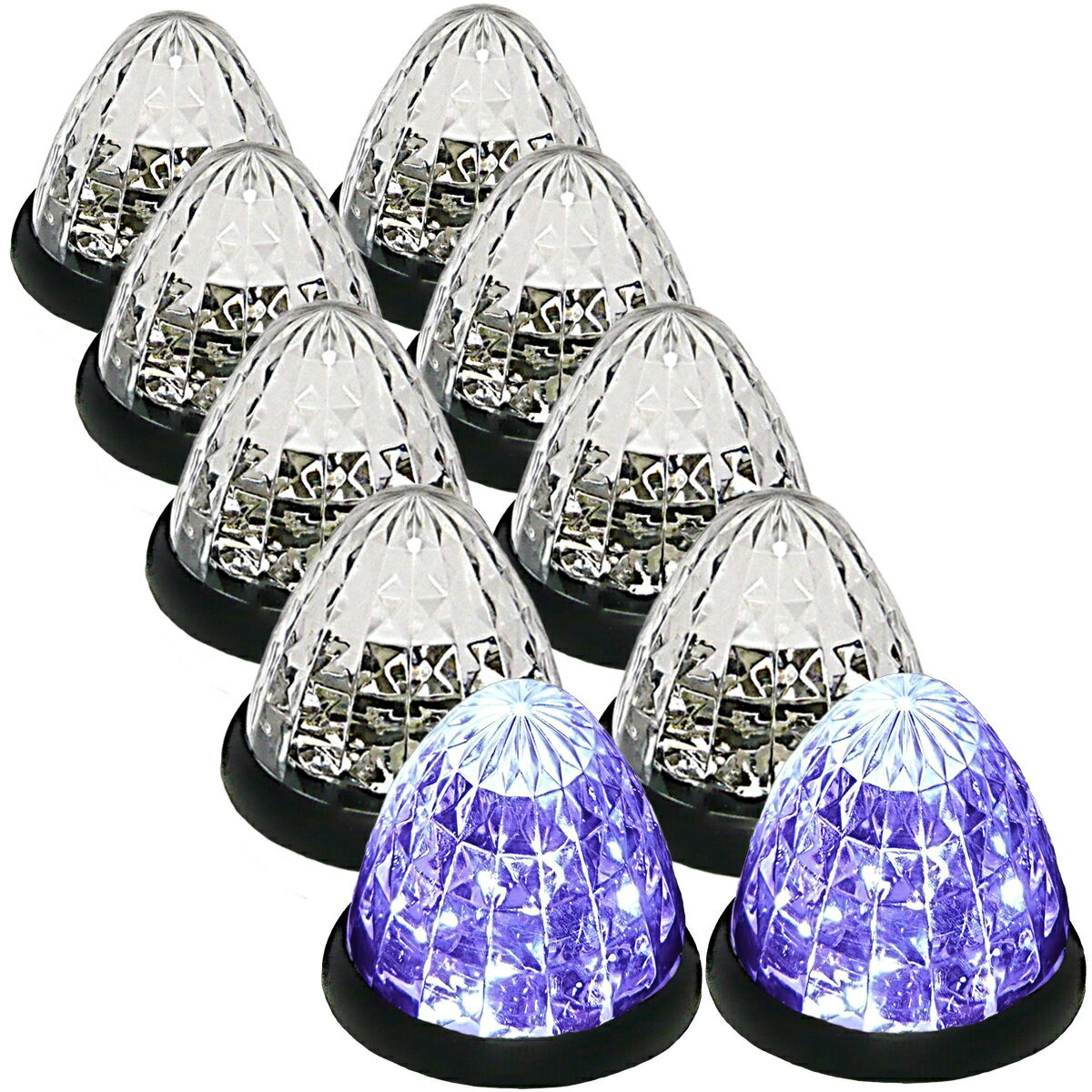 Rakuten - トラック用 マーカーランプ サイド マーカー 16LED 24V用 標識 ランプ 汎用 10個セット パープル 特注色