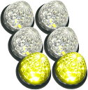 送料無料 トラック用 マーカーランプ LED サイド マーカー 標識 16LED 24V 用 クリアレンズ レモン イエロー 6個セット