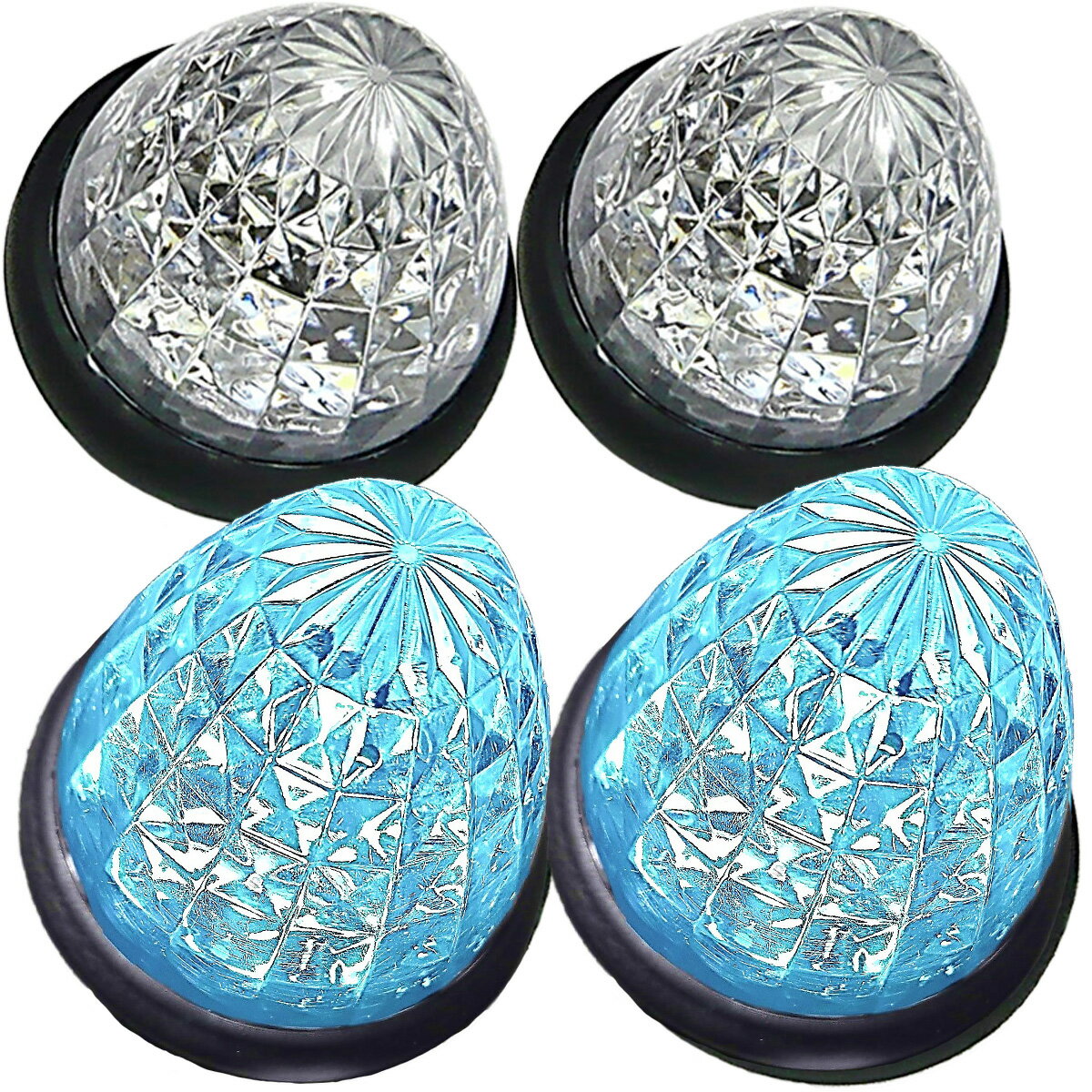 トラック用 マーカーランプ LED サイド マーカー 16LED 24V 用 標識 汎用 4個セット アイスブルー 特注カラー