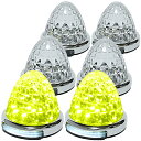 送料無料 12V 24V トラック用 LED マーカーランプ 路肩灯機能付 22LED サイド マーカー メッキリング 5面クリスタルカット仕様 汎用 6個セッ...