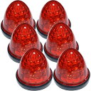 送料無料 トラック用 マーカーランプ LED サイド マーカー 標識 16LED 24V 用 レッドレンズ レッド 6個セット
