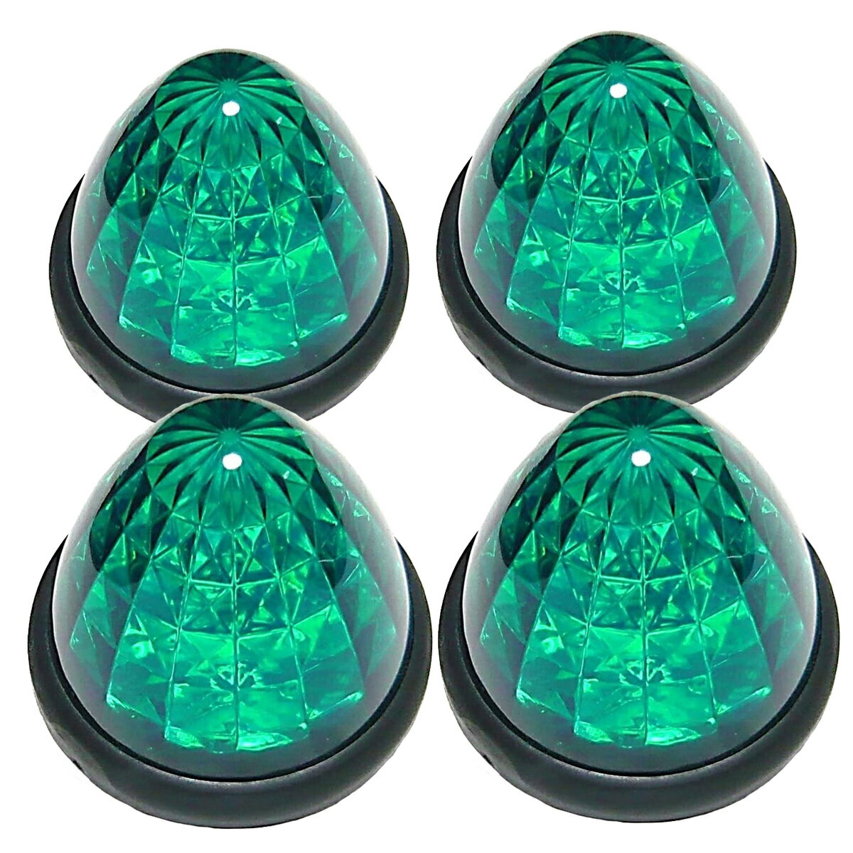 Rakuten - トラック用 マーカーランプ LED サイド マーカー 16LED 24V 用 標識 汎用 グリーンレンズ 4個セット