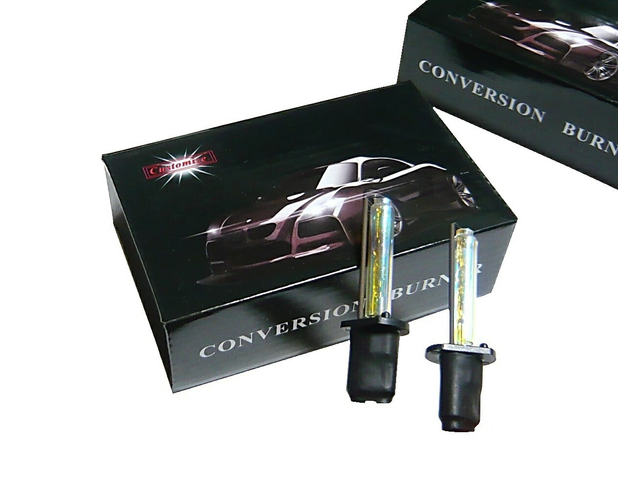 Rakuten - 送料無料 H1 55W 3000K HIDバルブ イエロー 交換用 2本セット 1年保証