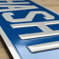 表札オリジナルエンボスプレートカスタムプレートユーロタイプLL文字(大文字10文字まで)アルミcustomplate