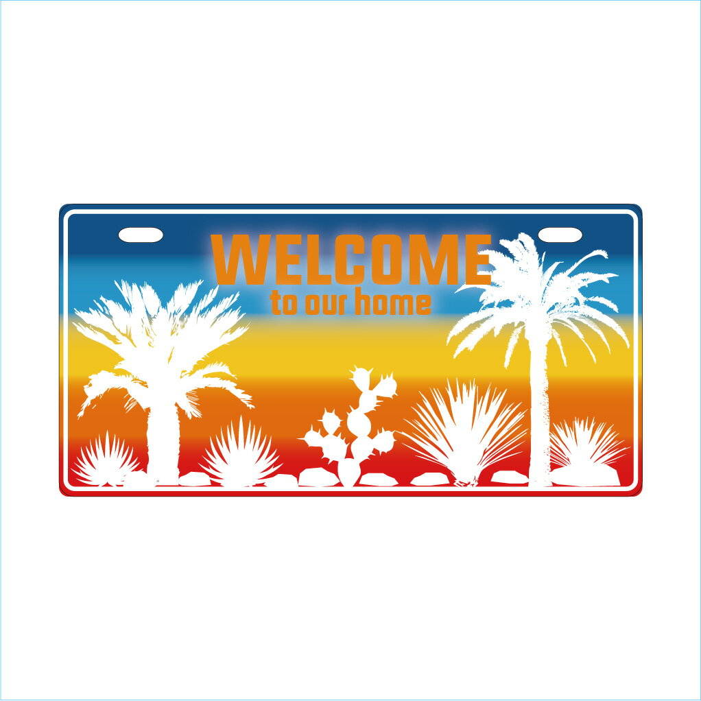 ガーデンサインプレート ドライガーデン 30cm＊15cmWELCOME　虹