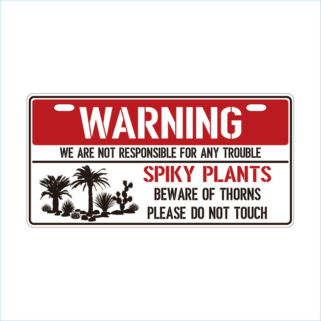 ガーデンサインプレート ドライガーデン 30cm＊15cmWARNING RD