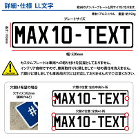 表札オリジナルエンボスプレートカスタムプレートユーロタイプLL文字(大文字10文字まで)アルミcustomplate