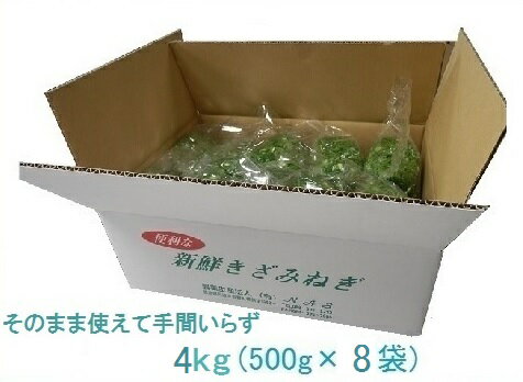 カットねぎ4kg(500g×8袋) 業務用 徳島県産 ネギ 葱 薬味 国産 自社産 産地直送 冷...