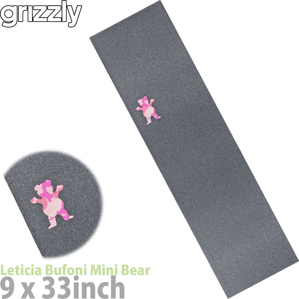 ■ブランドGrizzly Griptape グリズリー グリップテープ■商品名Leticia Bufoni Mini Bear Griptape Black レティシアブフォーニ ミニベア グリップテープ ブラック■スペック9 × 33 inch 幅 22.8 × 長さ 83.8cm■特徴エア抜き穴　→有り 荒さ　→やや粗目 厚み　→普通 貼りつけ作業難易度　→貼りやすい■商品説明トリー・パッドウィルが手掛けるGrizzly Griptape（グリズリー グリップテープ）。ポール・ロドリゲス、ライアン・シェクラー、ガイ・マリアーノなど層々たるメンバーをサポートし、初のインターナショナルライダーとして日本の小島優斗などをサポート。 デッキと同時購入いただくと貼り付け作業無料で承ってますので、その際はご注文時に別途ご連絡ください。スケートボード - スケボー - スケボーデッキテープ - グリズリー スケートボード GRIZZLY PRO LETICIA BUFONIMINI BEAR GRIPTAPE こちらの商品はこんなジャンルで探している方から選ばれています スケートボード スケボー コンプリート コンプリートセット サーフスケート デッキ トラック ウィール ベアリング ハードウェア ネジ ボルト ナット ステッカー スケボーシューズ スケシュー SB サーフィン サーフ ロングボード ショートボード ダウンヒル スノーボード スノボー こちらの商品はこんなスケボーブランドで探している方から選ばれています サンタクルーズ エレメント ガール チョコレート リアル アンチヒーロー クルキッド セクターナイン ヤウ カーバー ウッディープレス スラスター グローブ ペニー ファッキンオーサム ホッキー ソバーン ドゥームセイヤーズ スラッシャー ローカード ドッグタウン ブランク インディペンデント ベンチャー サンダー クラックス テンサー トラッカー ゼロ スピットファイア スピットファイヤ リクタ ボーンズ パウエル パウエルペラルタ OJ エスボード リップスティック ブレイブボード カットバック こちらの商品はこんなスケボースペックで探している方から選ばれています 7.375 7.5 7.6 7.75 7.81 8.0 8.1 8.25 8.5 8.6 inch インチ 50 51 52 53 54 55 56 57 58 59 60 mm ミリ ソフトウィール ハードウィール 80HD 90a 95a 99a 100a 101a 90d 95d 99d 100d 101d DURO ABEC7 ABEC5 こちらの商品はこんなシューズブランドで探している方から選ばれています バンズ ニューバランス コンバース エス エメリカ エトニーズ ラカイ コンズ CONS アシックス アディダス ナイキ こちらの商品はこんな目的で探している方から選ばれています 大人 大人用 子供 子供用 キッズ 初心者 おすすめ オススメ 初めての 交換 修理 メンテナンス リビルト プレゼント クリスマス こどもの日 誕生日 彼氏 彼女 友達 お祝い 贈り物 安い お得 珍しい レア 陸トレ 練習 トレーニング 体幹 体幹トレーニング ダイエット エクササイズ 運動 オシャレ かっこいい ストリート スポーツ クルーザー ちょっとした移動 評判 評価 良い 人気 巣ごもり 一人で遊べる 夏休み 冬休み 春休み 関連商品はこちらジェスアップ 9インチ スケボ デッキテ...770円グリズリースケボー デッキテープ Grizz...2,200円グリズリースケボー デッキテープ Grizz...1,540円DGK スケボー デッキテープ Fire Blosso...2,200円ディープマウンテン スケボー デッキテ...1,100円DGK スケボー デッキテープ Monogram Gr...2,200円DGK スケボー デッキテープ Bears Gript...2,200円DGK スケボー デッキテープ Guadalupe G...2,200円DGK スケボー デッキテープ Primo Gript...2,200円DGK スケボー デッキテープ Wavy Gripta...2,200円Grizzly スケボー ベアリング ABEC 9 グ...3,300円グリズリー スケボー ワックス Grizzly ...1,100円