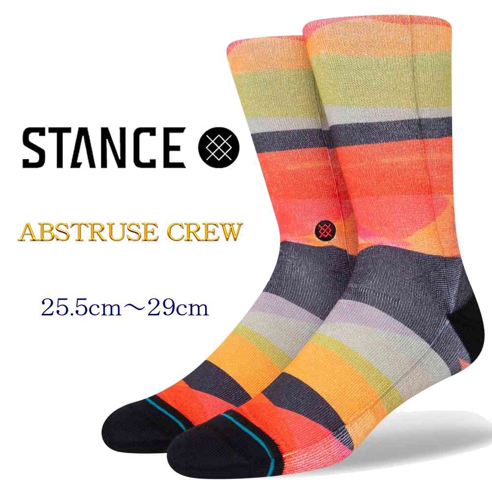 Stance スタンス アブストラクト クルー 靴下 永久保証 Stance Socks ABSTRUSE CREW メンズ25.5-29cm ストリート ファッション サーフィン スケートボード スノーボード ギフト 男性 彼氏 プレ…