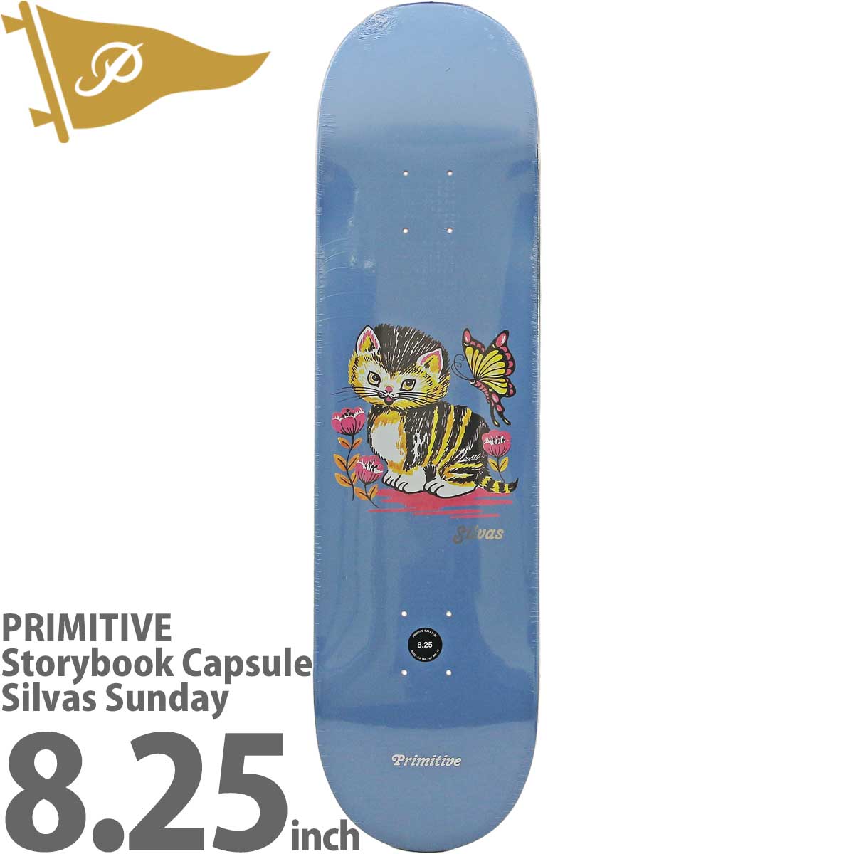 プリミティブ 8.25インチ スケボー デッキ Primitive Skateboards Storybook Pro Miles Silvas Sunday Deck ストーリーブック カプセル マイルスシルバス スケートボード アーバンスポーツ ストリート パーク ランプ 人気 おすすめ ブランド カットバック スケボーデッキ