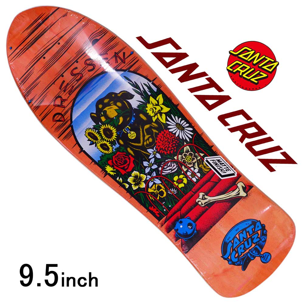 サンタクルーズ 9.5インチ スケボー デッキ Santa Cruz Skateboard Dressen Pup Reissue Deck スケートボード ブランド アーバンスポーツ ストリート パーク ランプ 人気 おすすめ カットバック スケボーデッキ