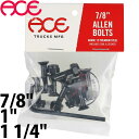 エース ハードウェア 7/8 1 14/1 スケボー ボルト ナット ネジ パーツ ACE Ace Bolts Allen Trucks Parts Hex 六...