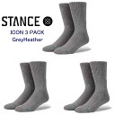 Stance ソックス Stance ソックス ICON 3PACK メンズ L 25.5-29.0cm メンズ ソックス 靴下 ギフト 男性 彼氏 プレゼント...