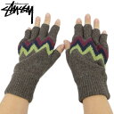 STUSSY ステューシー ニット 手袋 グローブ Zig Zag Cut-Off Glove ラムウール LAMBSWOOL ストリート ファッション 小物 プレゼント 贈り物