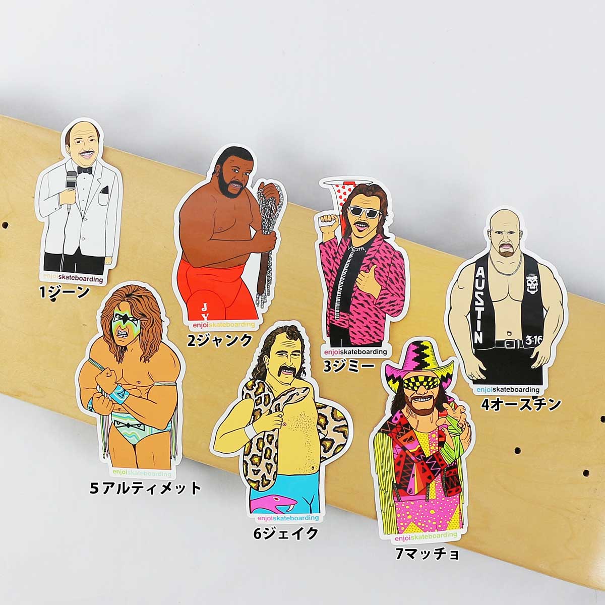 エンジョイ スケボー ステッカー Enjoi Skateboards WWE Body Slam Sticker スケートボードブランド プロレス 人気 団体 おしゃれ オシャレ かわいい かっこいい シール 3