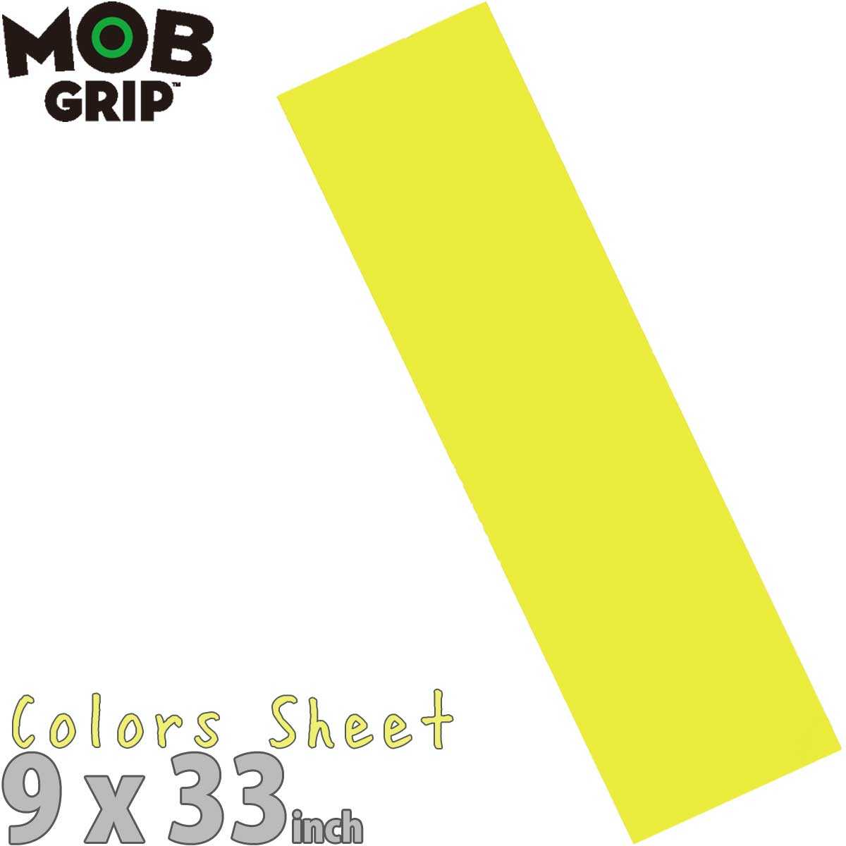 モブグリップ スケボー デッキテープ イエロー グリップテープ Mob Grip Color Sheet Skateboard Grip Tape Yellow 9x33 インチ スケー..