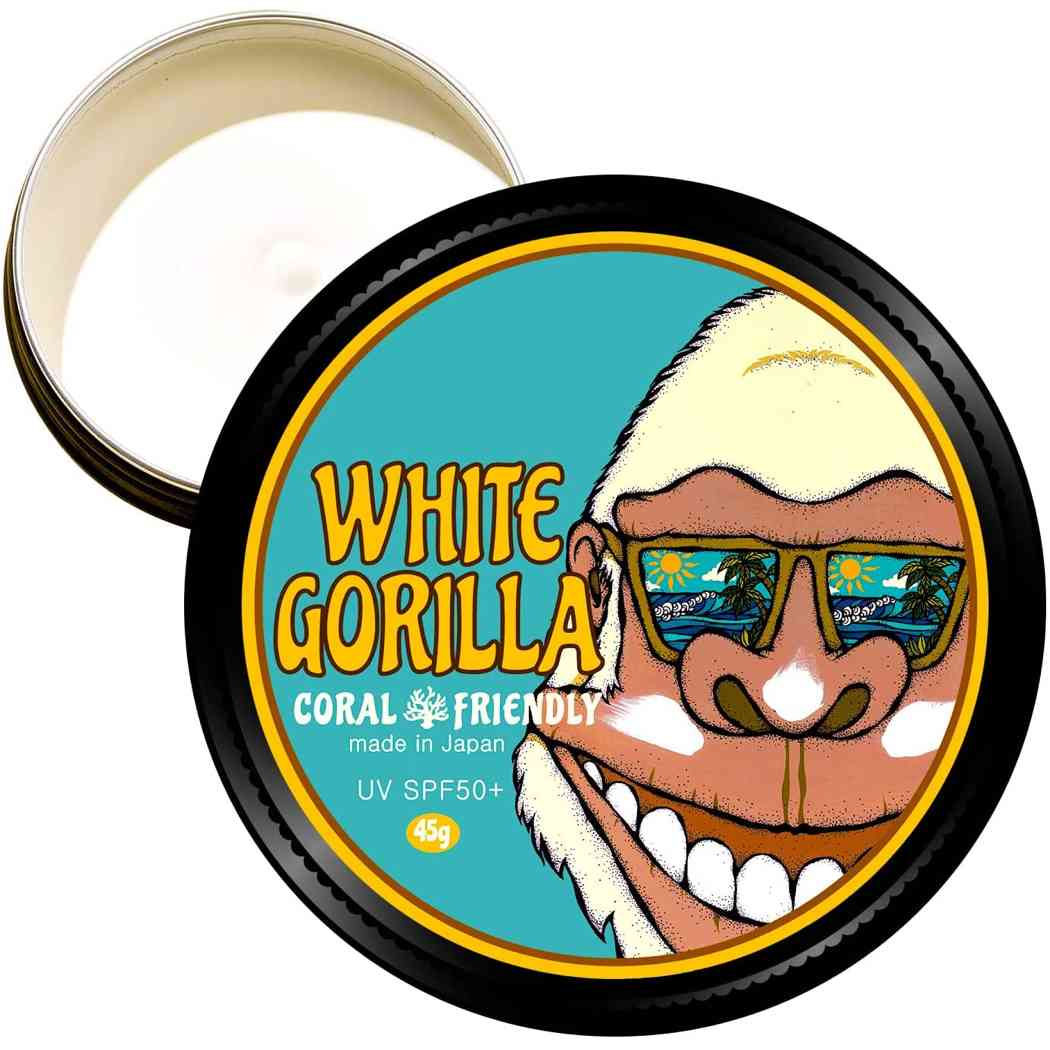 日焼け止め ホワイトゴリラ White Gorilla UV SPF50 ゴリ固 UV バーム 固形45g ウォータープルーフ メンズ 肌に優しい マリンスポーツ サーフィン 西海岸 SURF STYLE 45g UVバーム